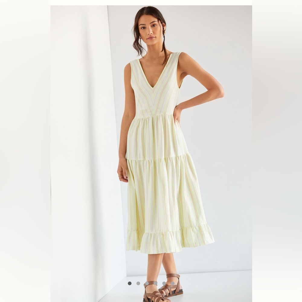Anthropologie Striped Tiered Maxi Dress